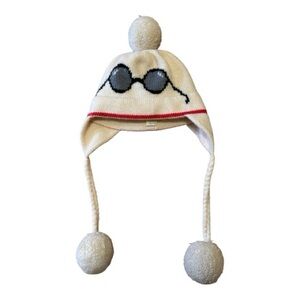 Kate Spade Cream Knit Hat with Pom Poms